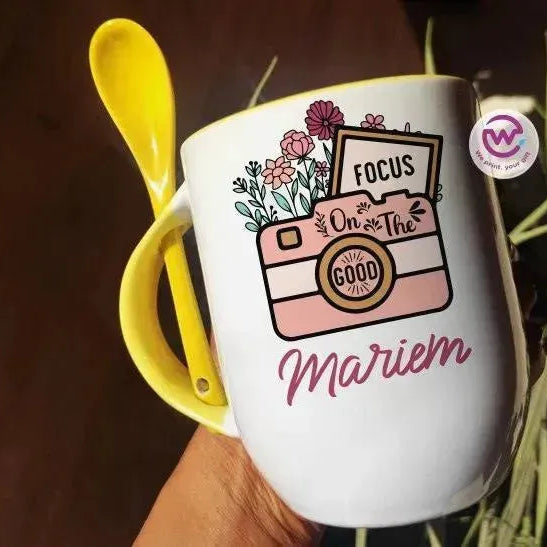 Mug-With Spoon -Retro-B - WE PRINT