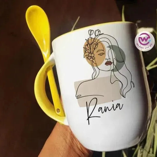 Mug-With Spoon -Retro-B - WE PRINT