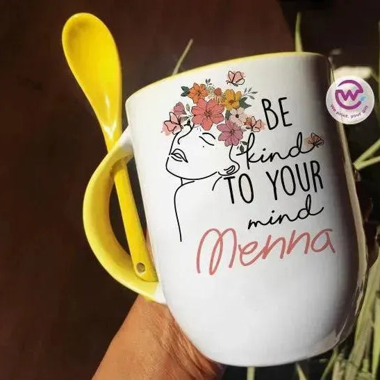 Mug-With Spoon -Retro-B - WE PRINT