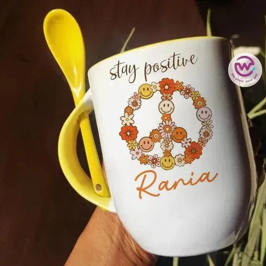 Mug-With Spoon -Retro-B - WE PRINT