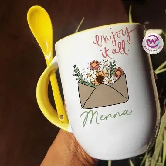 Mug-With Spoon -Retro-B - WE PRINT