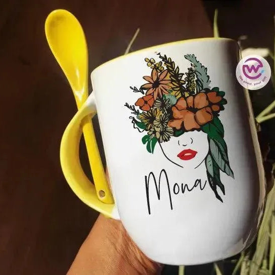 Mug-With Spoon -Retro-B - WE PRINT