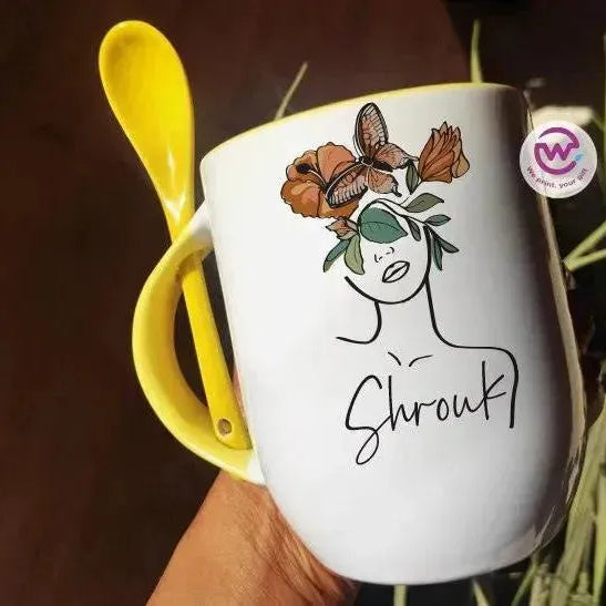 Mug-With Spoon -Retro-B - WE PRINT