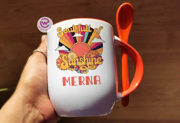 Mug-With Spoon - Retro - weprint.yourgift