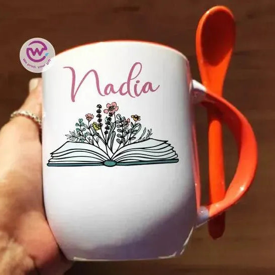 Mug-With Spoon - Retro - WE PRINT