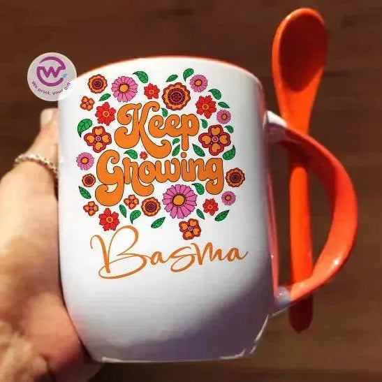 Mug-With Spoon - Retro - WE PRINT