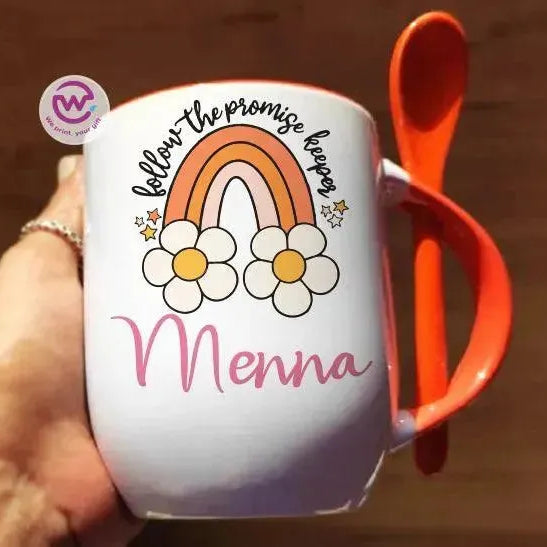 Mug-With Spoon - Retro - WE PRINT