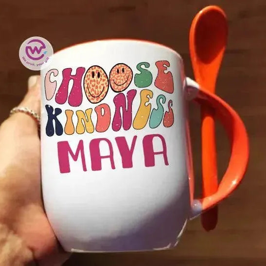 Mug-With Spoon - Retro - WE PRINT