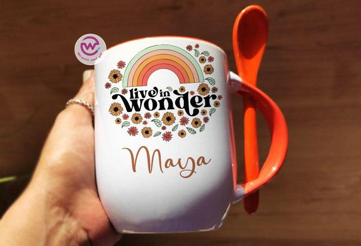 Mug-With Spoon - Retro - weprint.yourgift