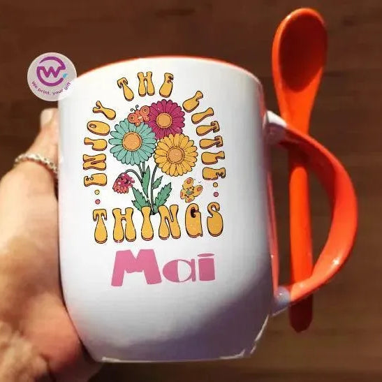 Mug-With Spoon - Retro - WE PRINT