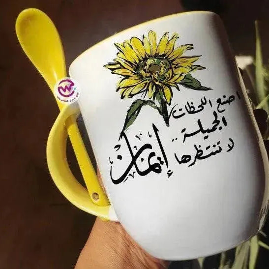 Mug-With Spoon - Sun flower - WE PRINT