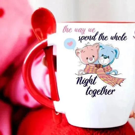 Mug-With Spoon - Valentine's Day - WE PRINT
