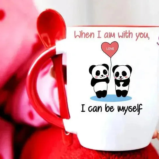 Mug-With Spoon - Valentine's Day - WE PRINT
