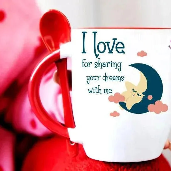 Mug-With Spoon - Valentine's Day - WE PRINT