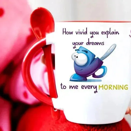 Mug-With Spoon - Valentine's Day - WE PRINT
