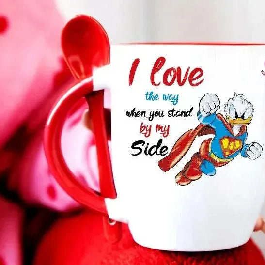 Mug-With Spoon - Valentine's Day - WE PRINT