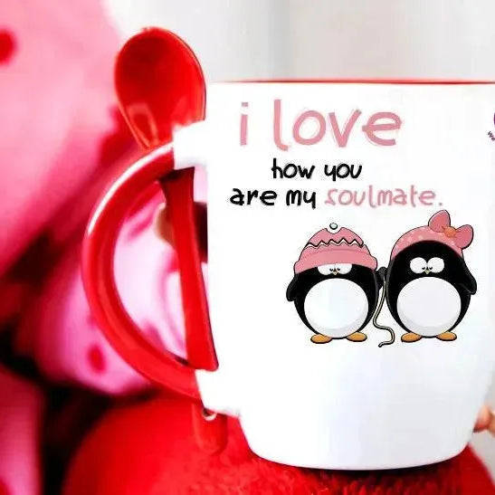 Mug-With Spoon - Valentine's Day - WE PRINT