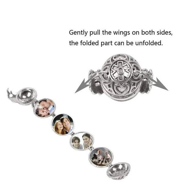 Necklace -Angel Wings with 4 photos - WE PRINT