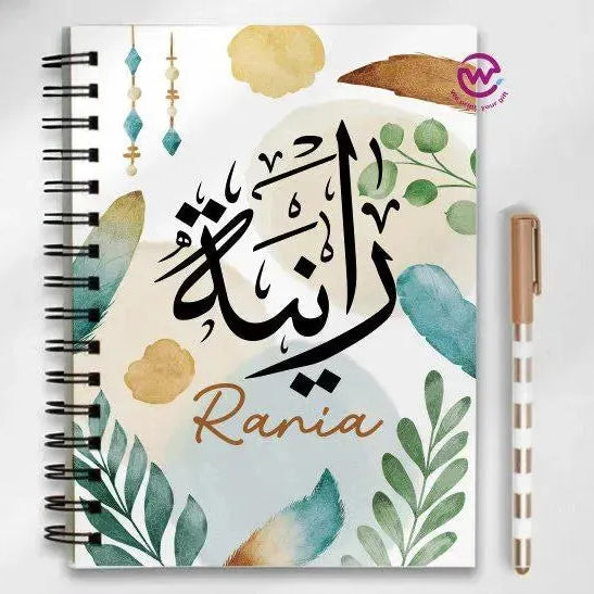 Notebook - A5 Size - Names-flowers background - WE PRINT