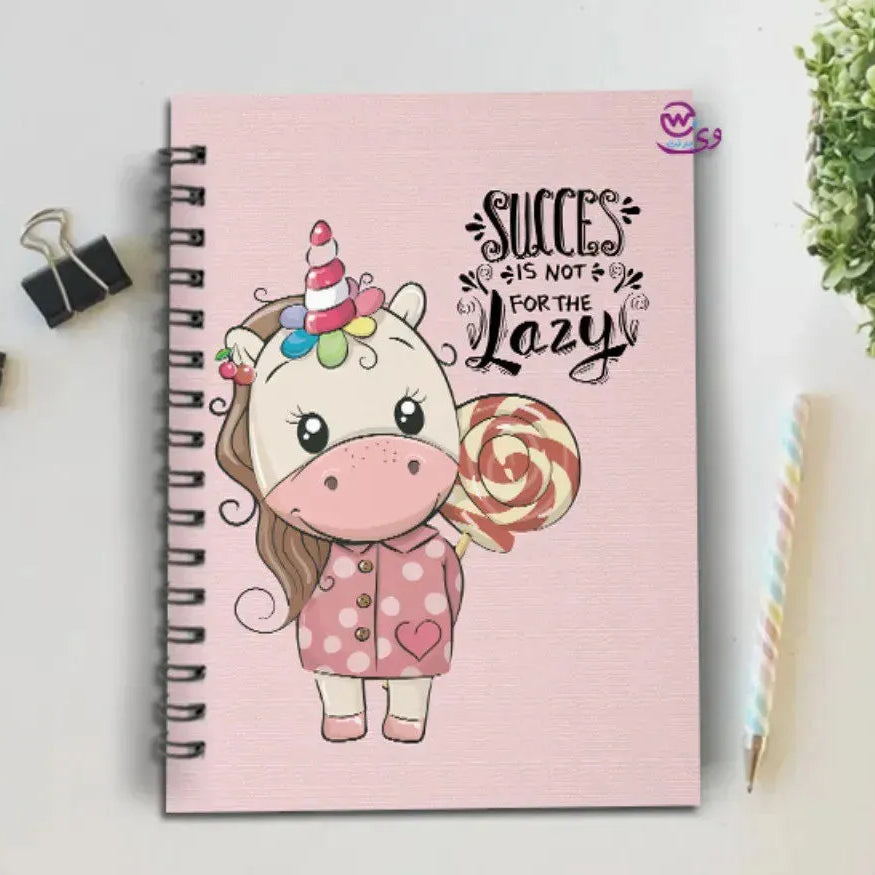 Notebook - A5 Size - Unicorn Designs - WE PRINT