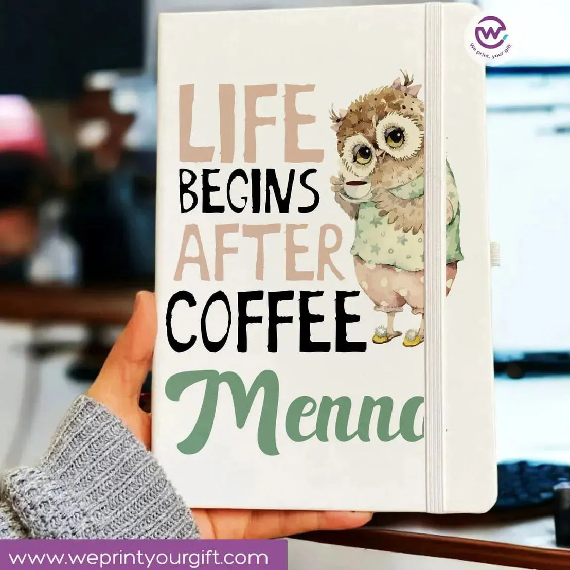 Notebook with Elastic Band - OWL - WE PRINT