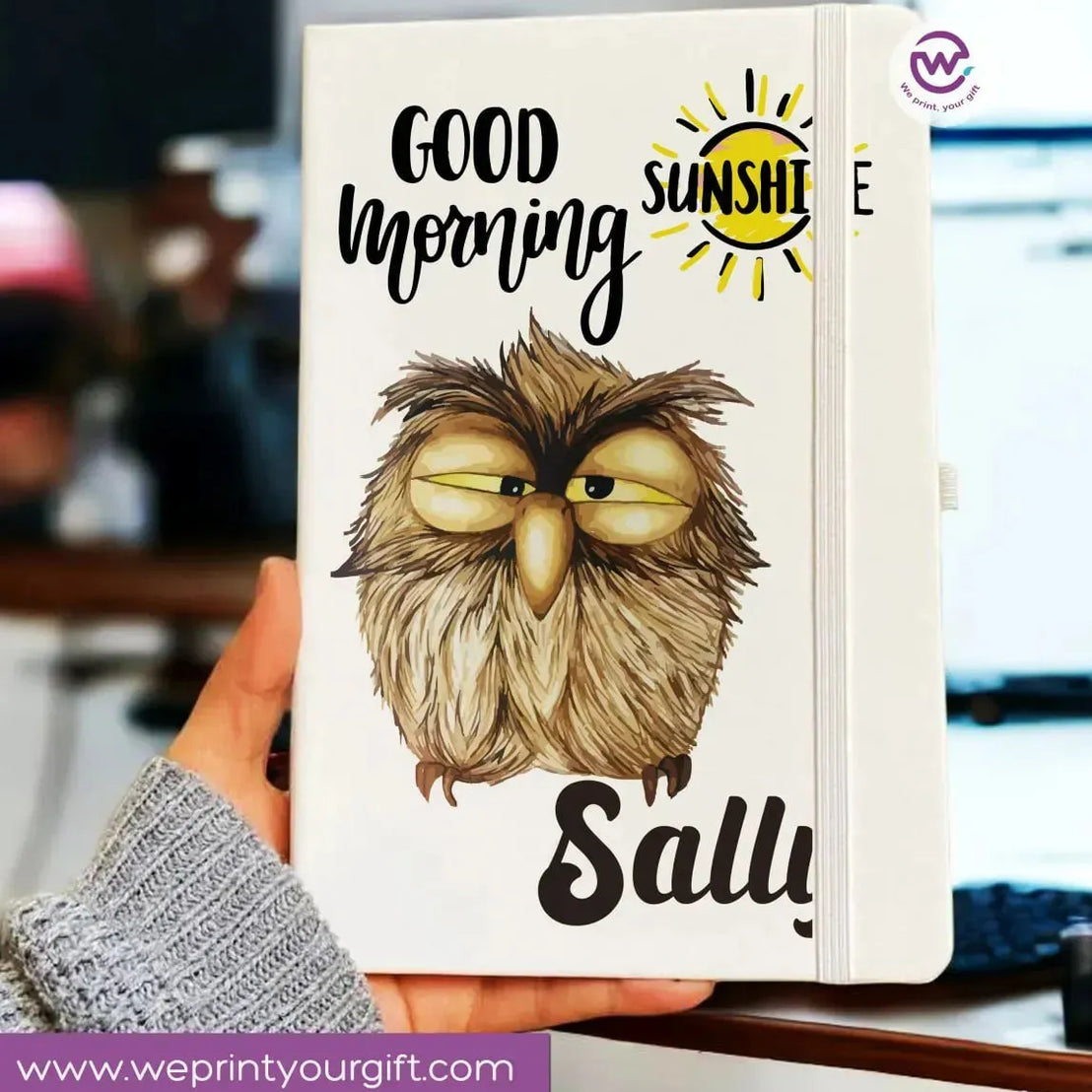Notebook with Elastic Band - OWL - WE PRINT