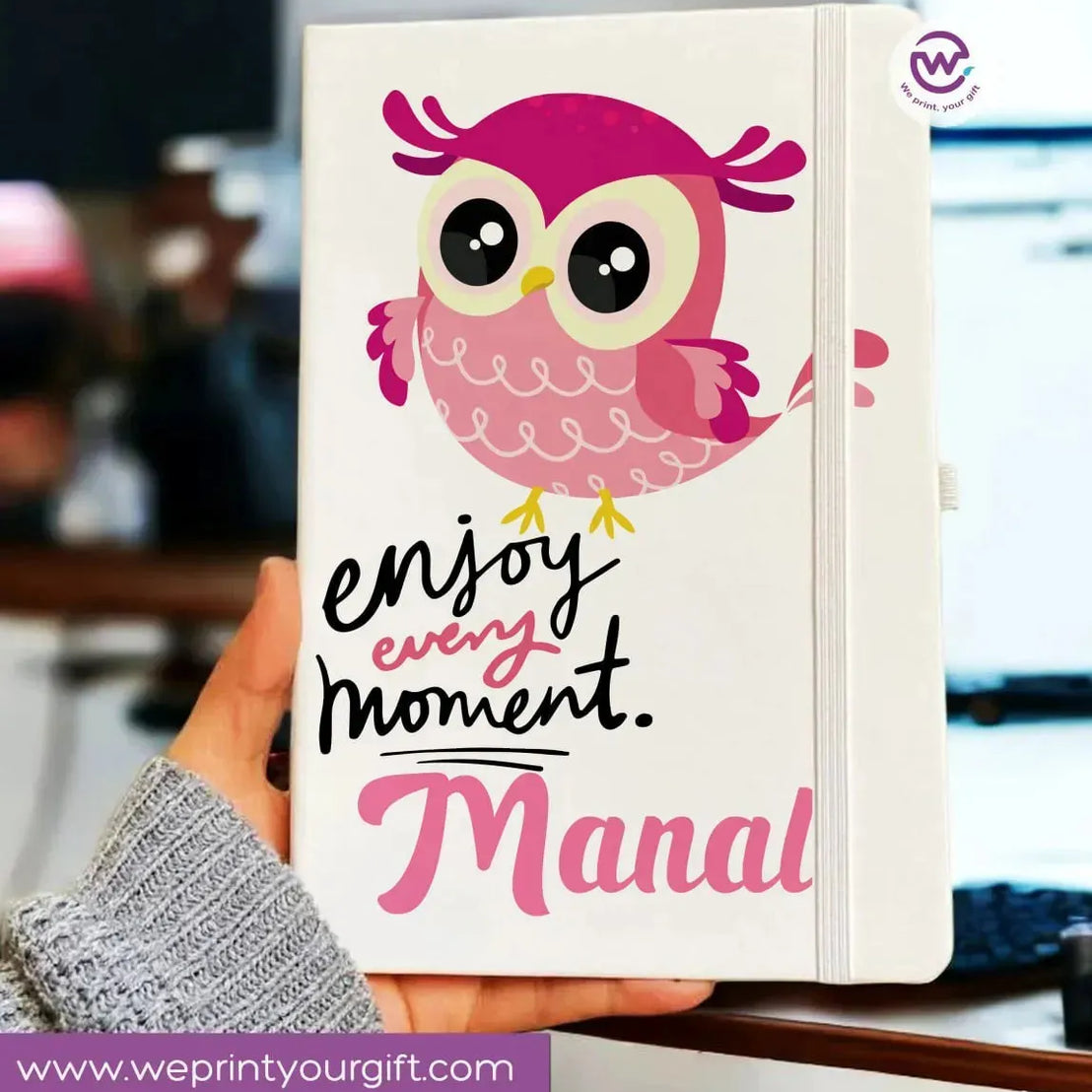 Notebook with Elastic Band - OWL - WE PRINT