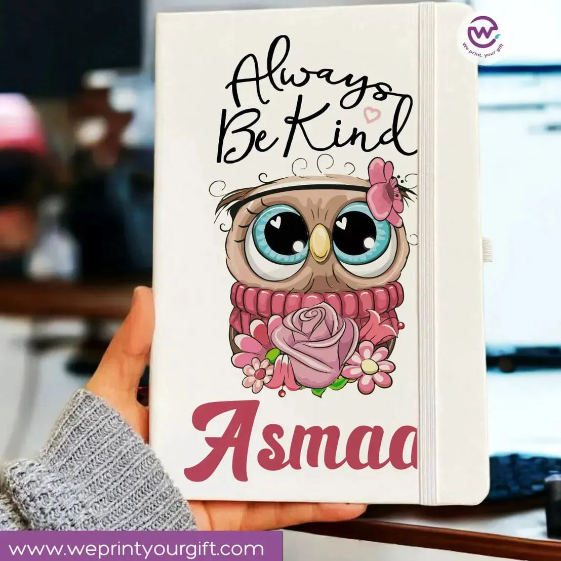 Notebook with Elastic Band - OWL - WE PRINT