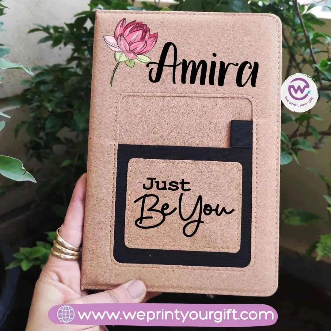 Notebook with fabric Cover& pocket- Names - B - WE PRINT