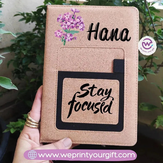 Notebook with fabric Cover& pocket- Names - B - WE PRINT