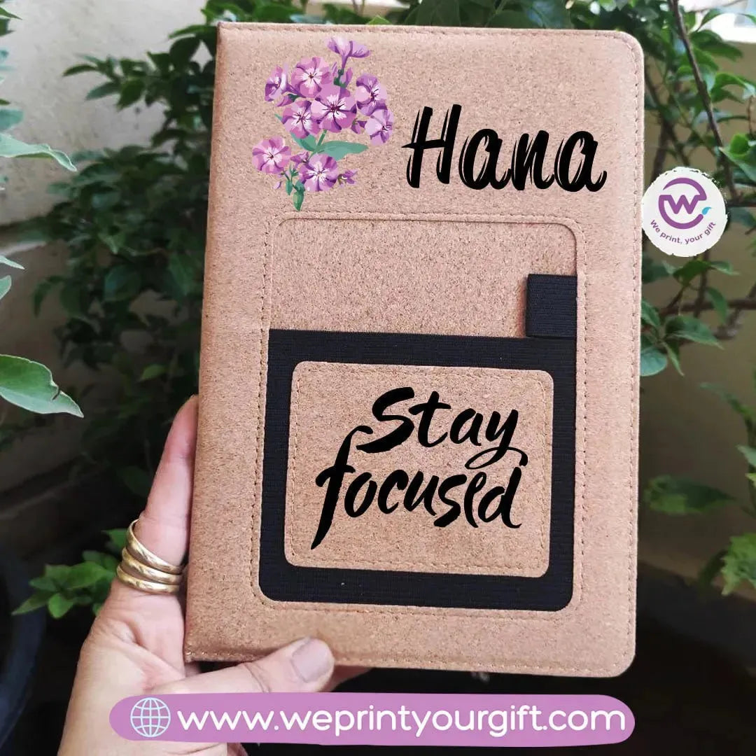 Notebook with fabric Cover& pocket- Names - B - WE PRINT