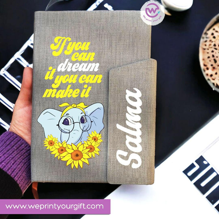Notebook with magnetic closure-cute Elephant - WE PRINT