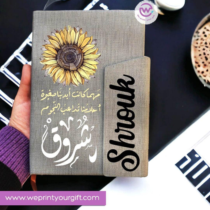Notebook with magnetic closure-Sunflower - WE PRINT