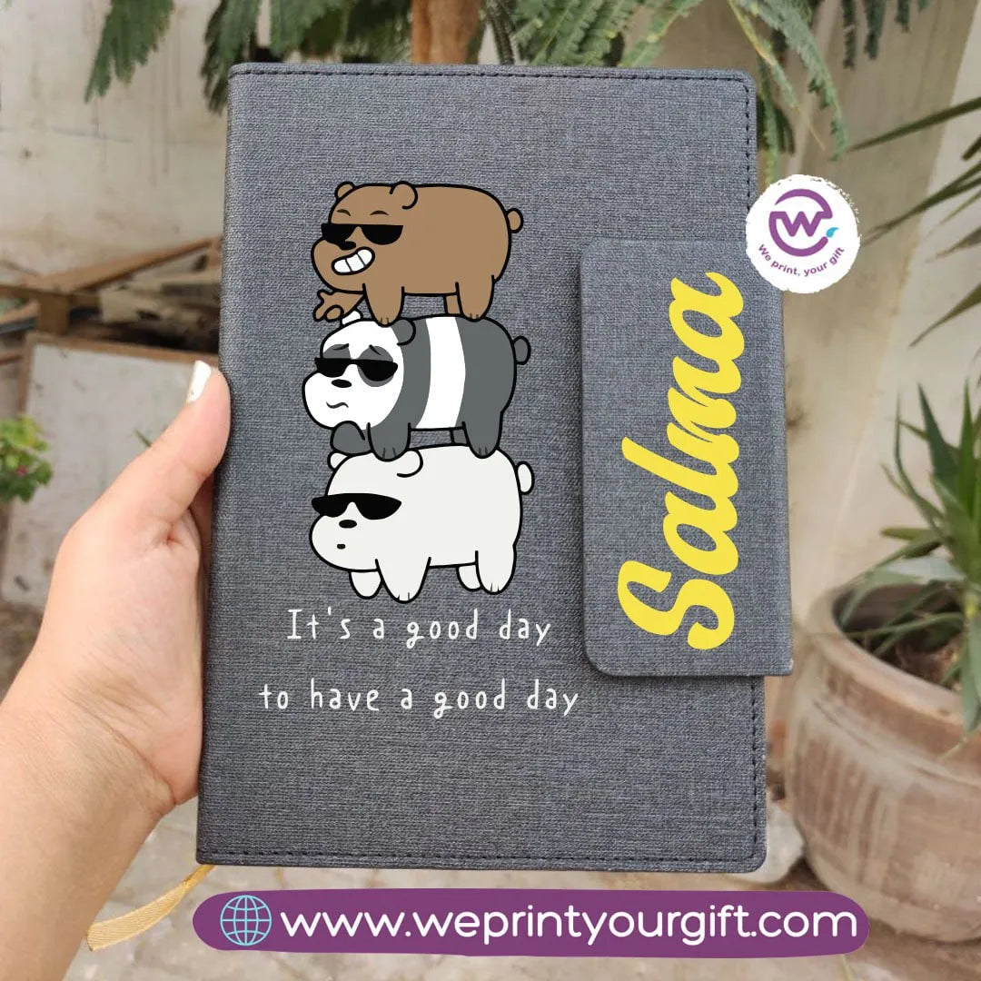 Notebook with Magnetic Closure - Three bears - WE PRINT