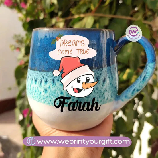 Ocean Handmade Pottery Mug-Christmas - WE PRINT