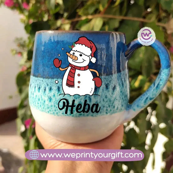 Ocean Handmade Pottery Mug-Christmas - WE PRINT