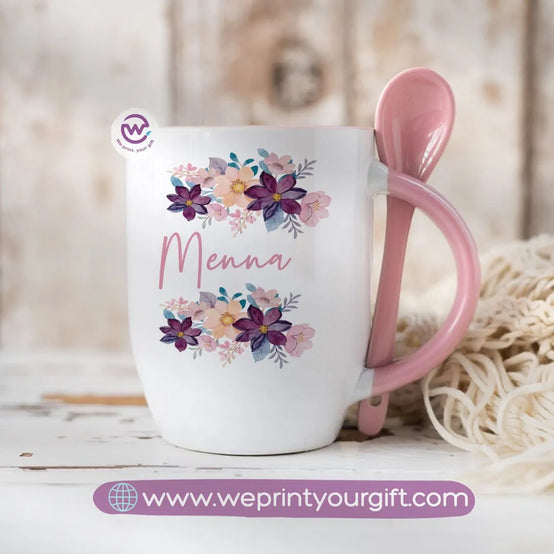 personalized mug- spoon mug- Names - WE PRINT