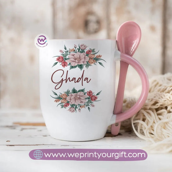 personalized mug- spoon mug- Names - WE PRINT