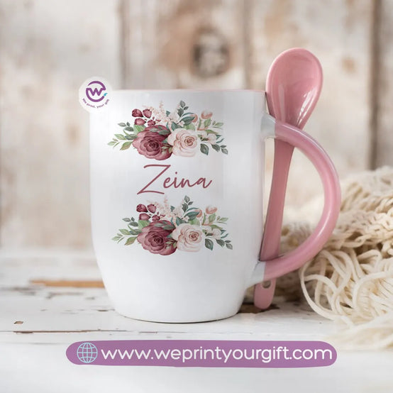 personalized mug- spoon mug- Names - WE PRINT