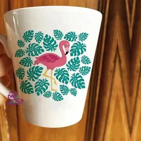 Personalized Mugs -Conical-Flamingos - WE PRINT