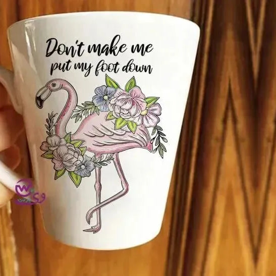 Personalized Mugs -Conical-Flamingos - WE PRINT