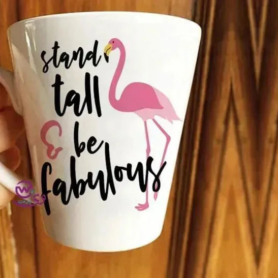 Personalized Mugs -Conical-Flamingos - WE PRINT