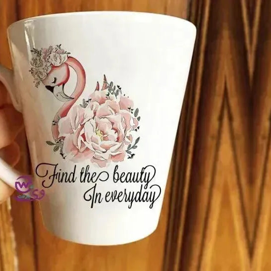 Personalized Mugs -Conical-Flamingos - WE PRINT