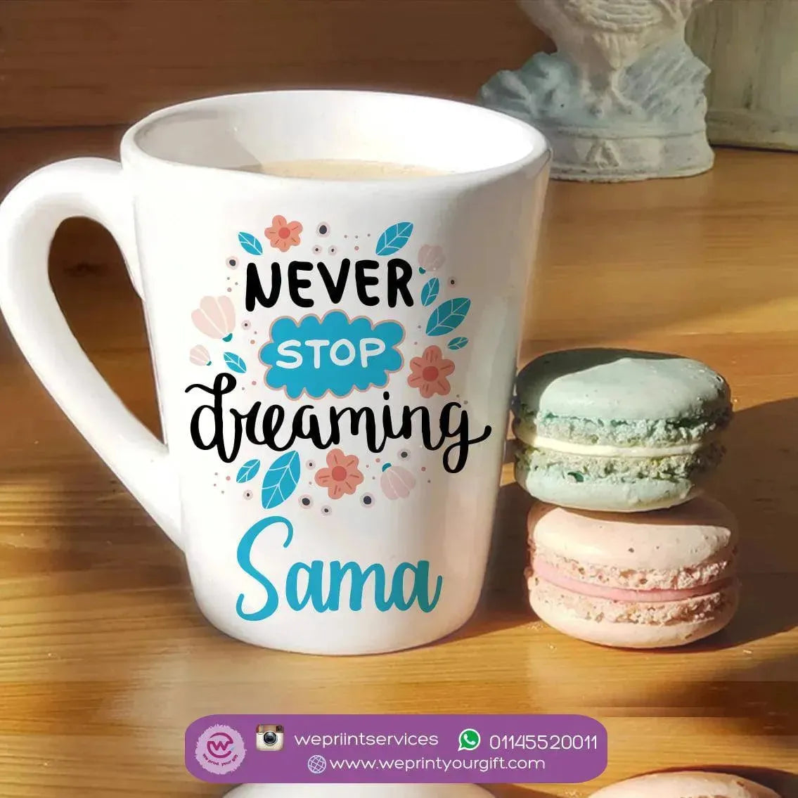 Personalized Mugs -Conical - Floral - WE PRINT