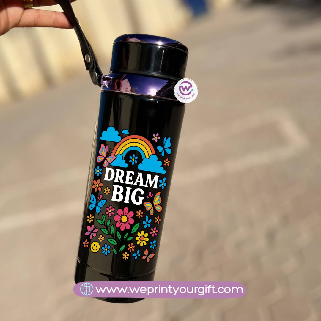 Thermal Bottle Stainless Steel with Infuser – 800ml | Motivational Doodle Design
