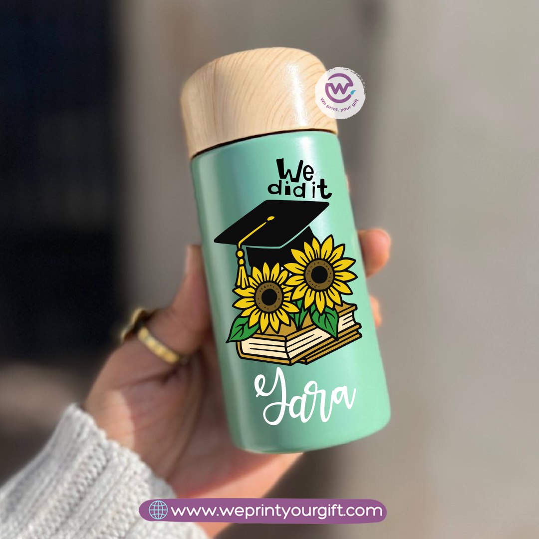 Mini Thermal Coffee Mug – (150ml & 250ml) | Wooden Lid - Graduation Digital Art Edition