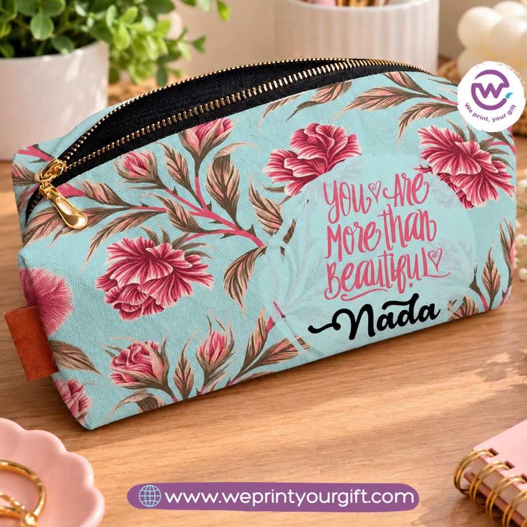 Custom Full-Color Canvas boxy Makeup Pouch  - Buy 2 Get 1 Free