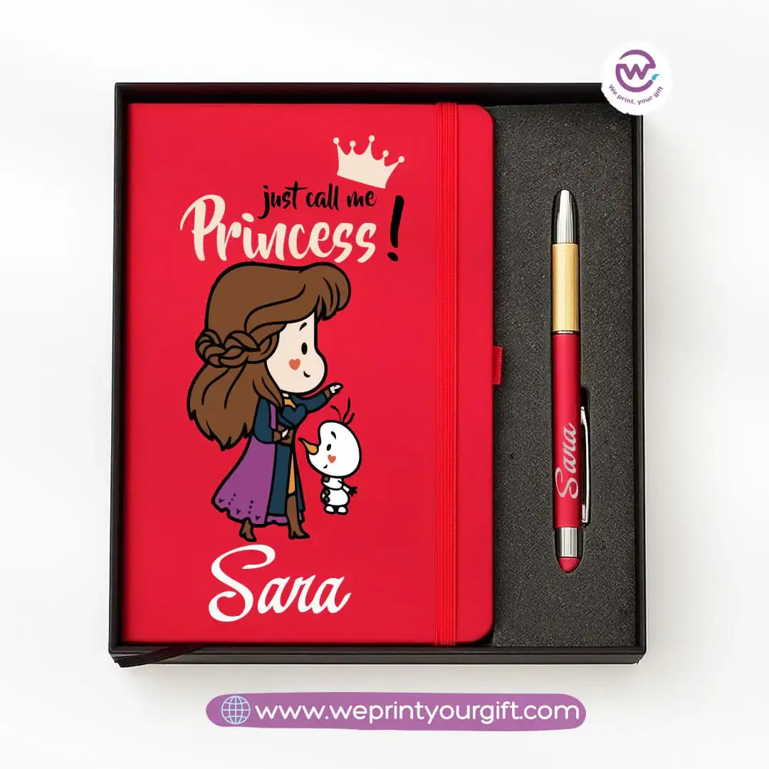 👑 Princess-Inspired Personalized Gift Box with Notebook & Metal Pen - WE PRINT