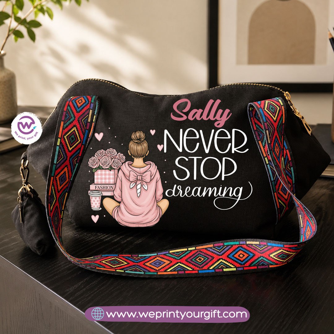 Motivational Digital Art Shoulder Bag & Pouch Set