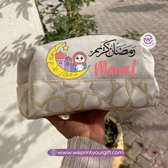 Islamic Pattern Ramadan Boxy Pouch – Cotton Makeup & Pencil Case